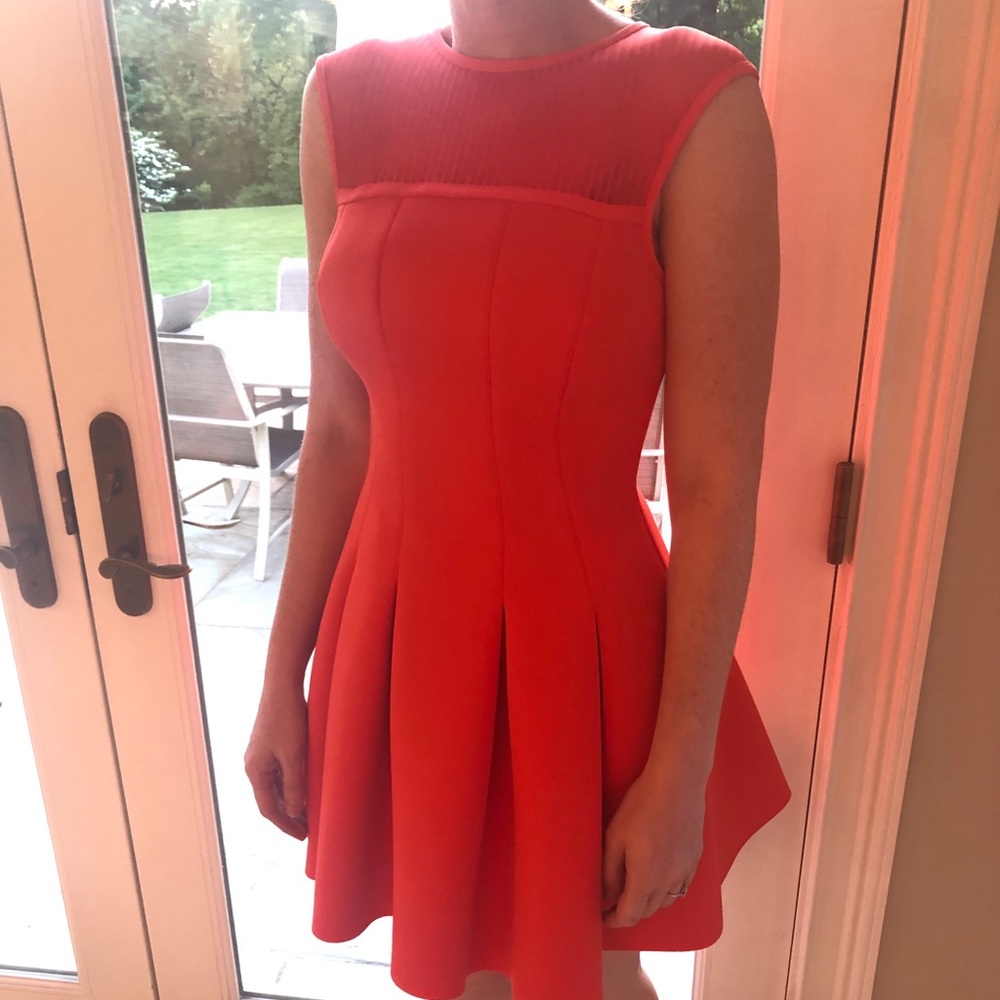Orange neoprene party dress